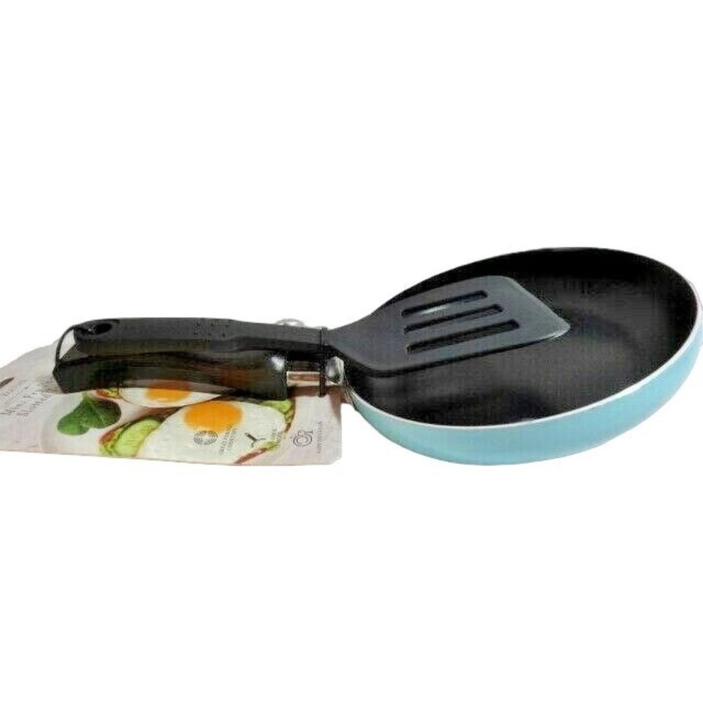 Kitchen Mini Fry Pan with Slotted Turner Round Arctic Quick Food Release 2-Pc